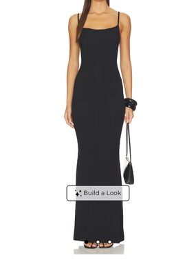 SKIMS Black Spaghetti-Strap Maxi Dress